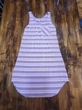 KAVU Leonora Dress Striped Mini Dress Purple & Yellow XS